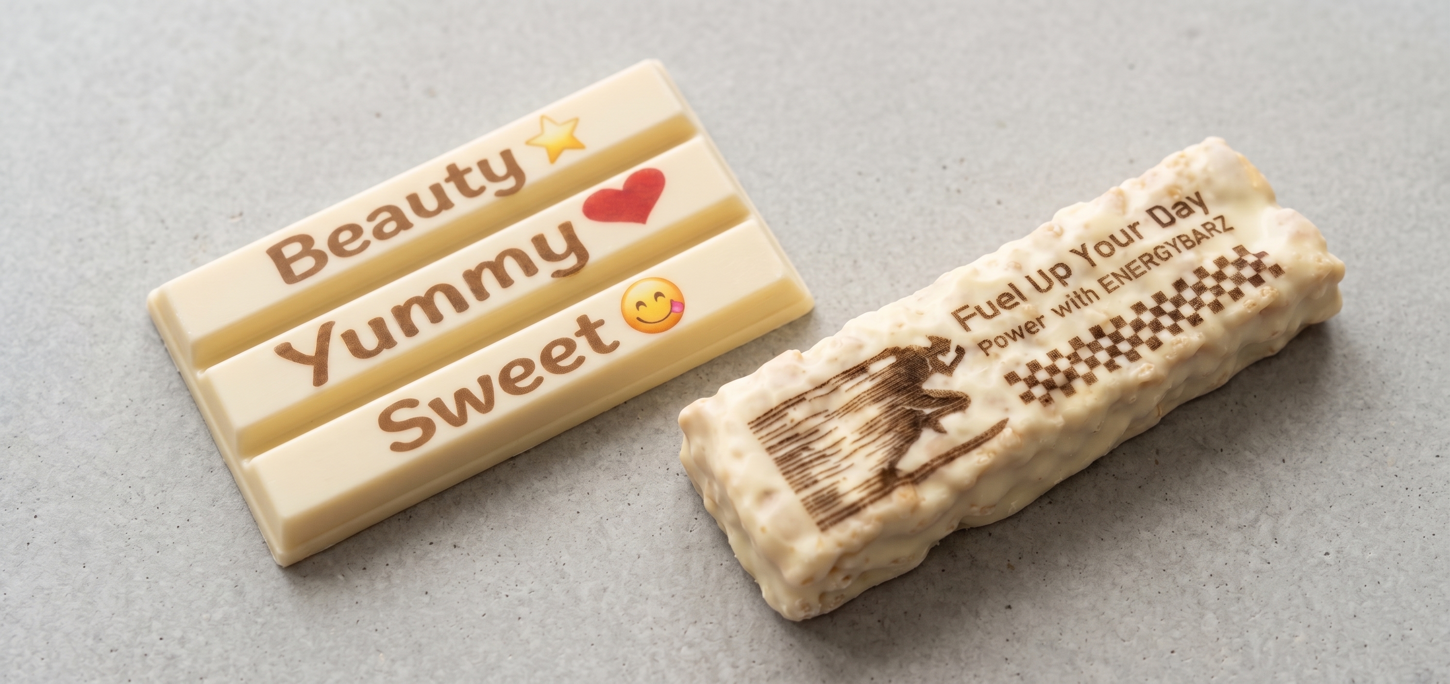 Confectionery and energy bar direct printing